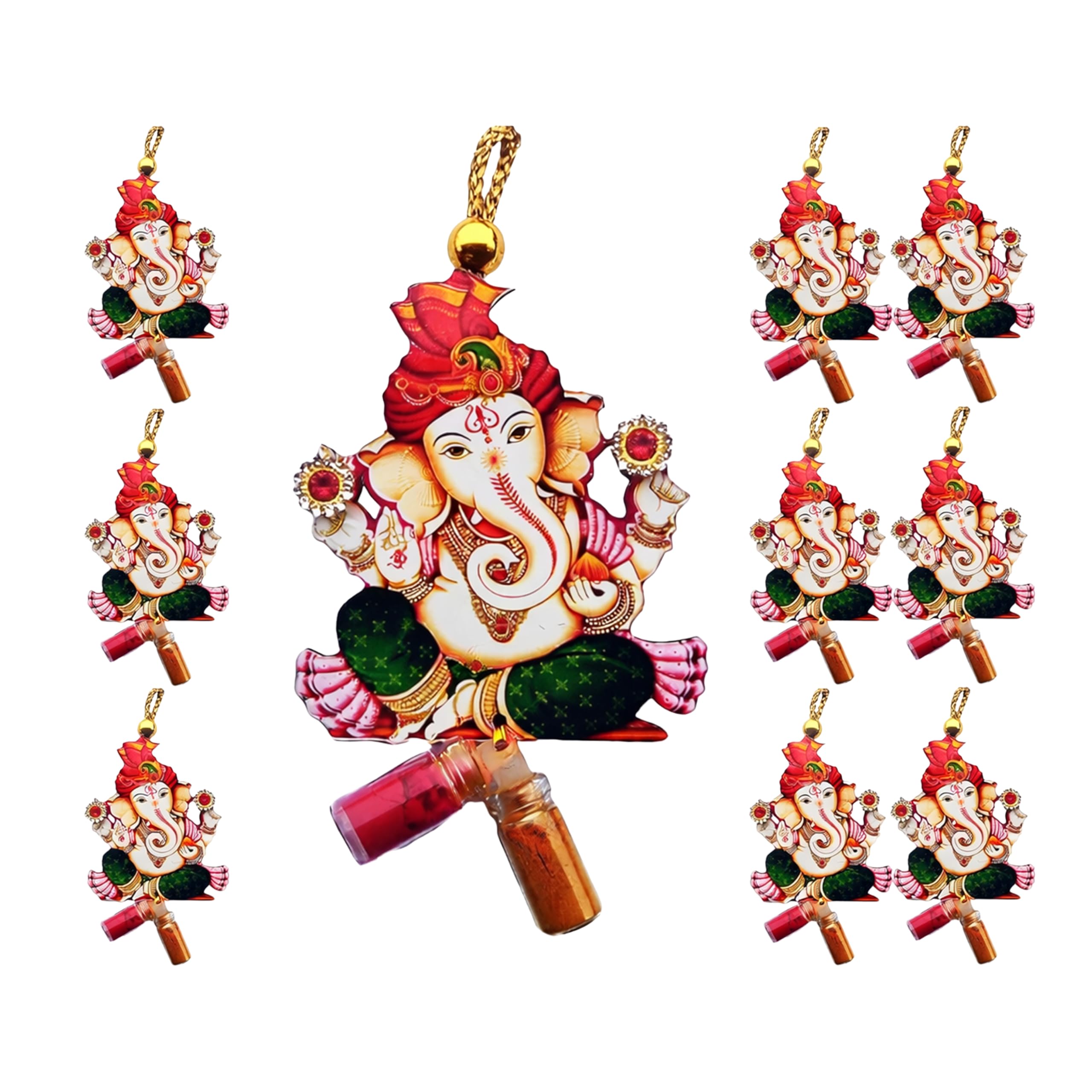 Match Mada Haldi Kumkum With Lord Ganesh Kitchen Return Gifts in Bulk Festive Decor Pasupu Thamboolam Return Gifts for Wedding Pooja Rakhi, Navratri Diwali Gift for Family and Friends - 10 Pack-image-48