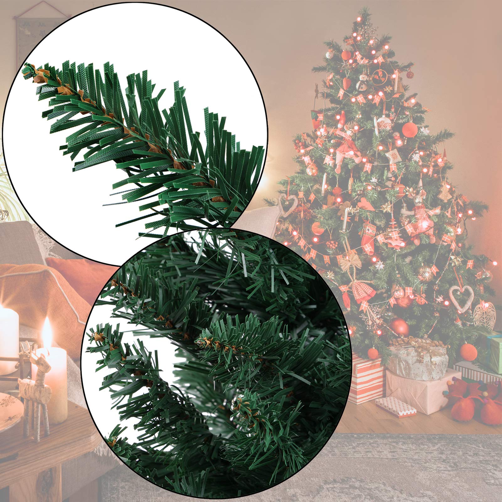 BB Sport Sapin de Noël Artificiel 240 cm Vert foncé Arbre de Noël Naturel
