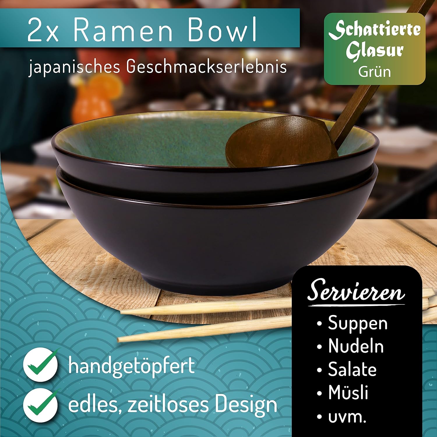 Ramen-Schüssel Set: Ideal für Suppen- und Salatliebhaber!