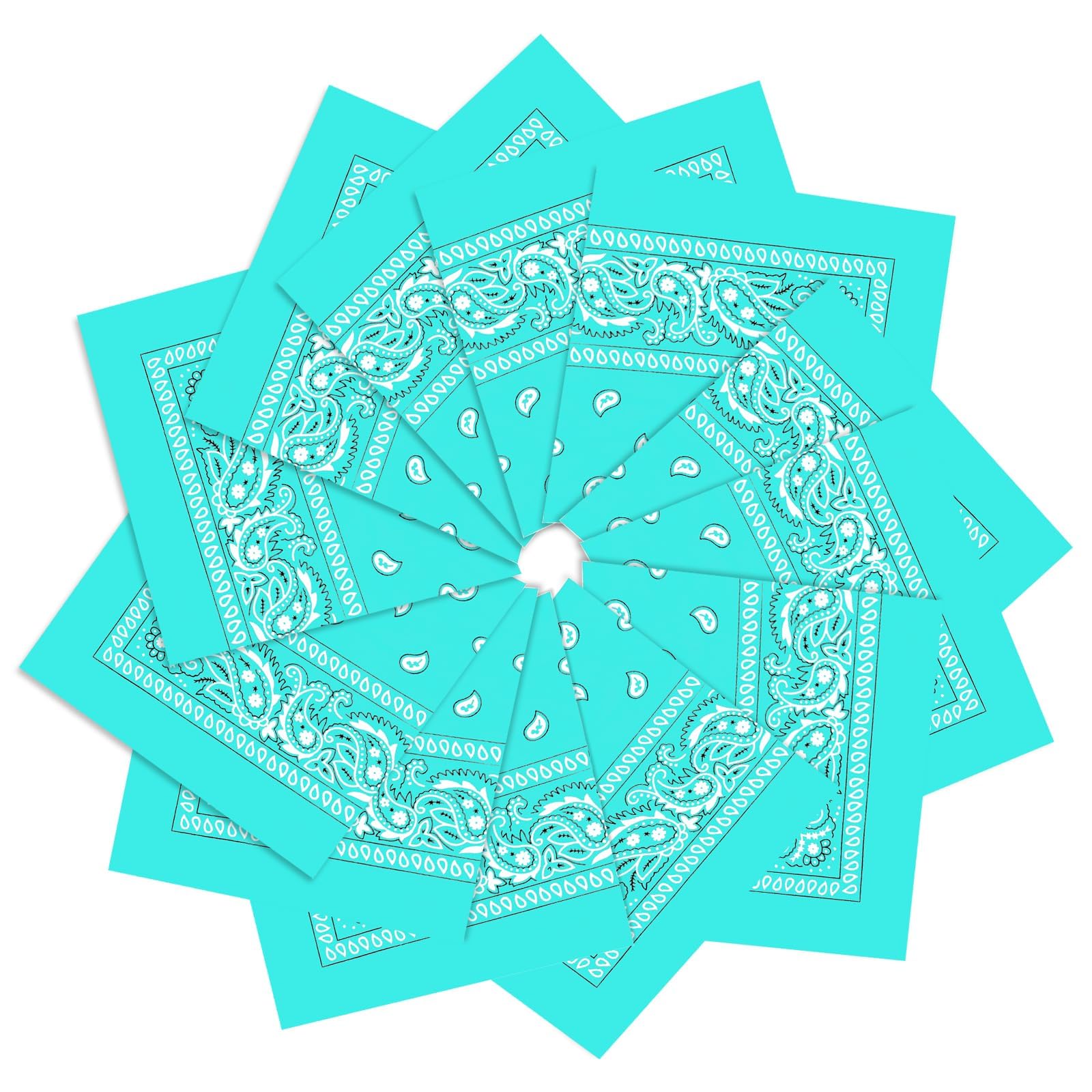 12 Pack Bandanas Unisex Paisley Cowboy Bandanas Bulk Multi Purpose Headband Scarf for Men Women Costume