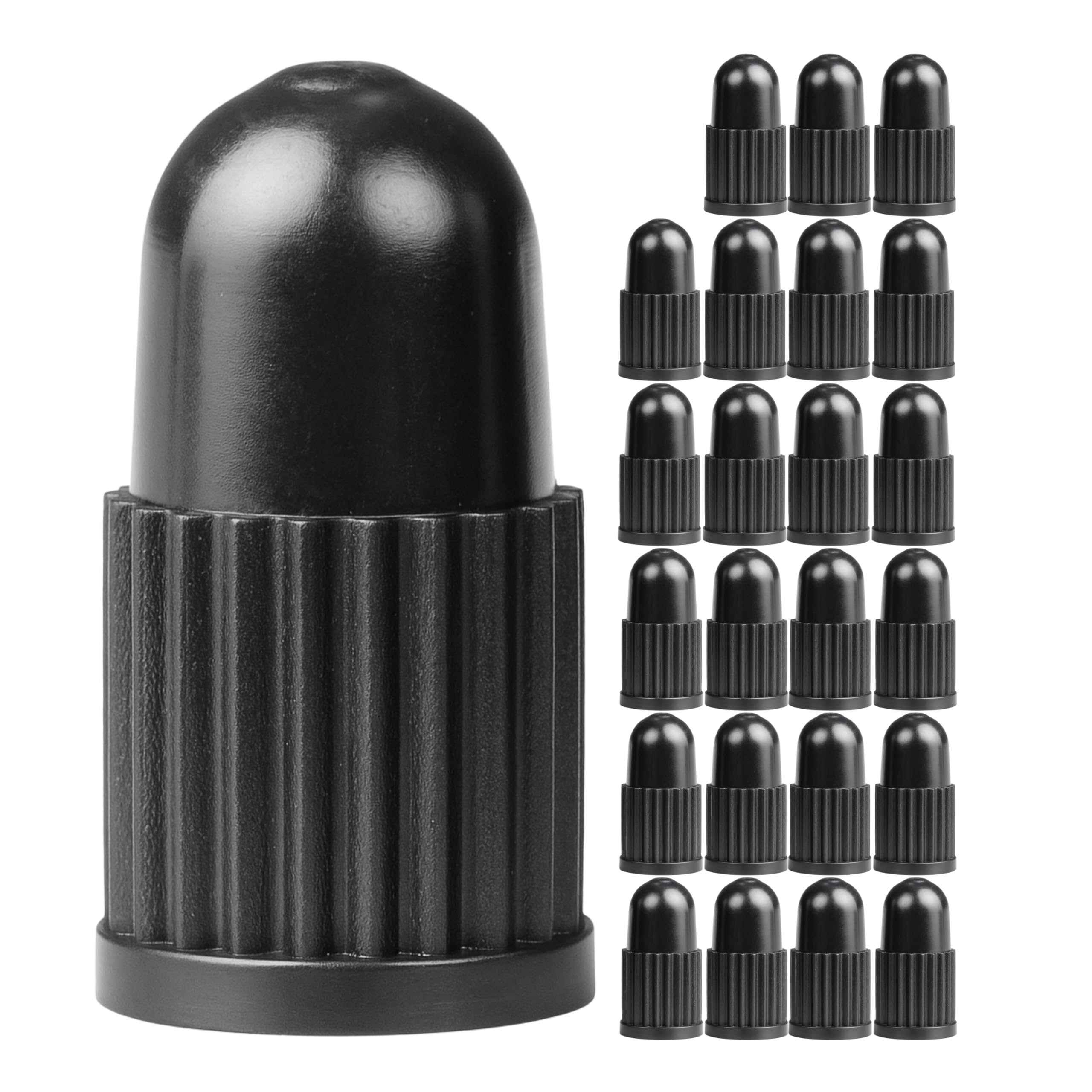 Valve caps made of hard plastic, 24 pieces, in black, for bicycle tyres with Dunlop or Presta outlet, bike valve caps, tyre outlet cover bicycle inner tube, bike air plug cover