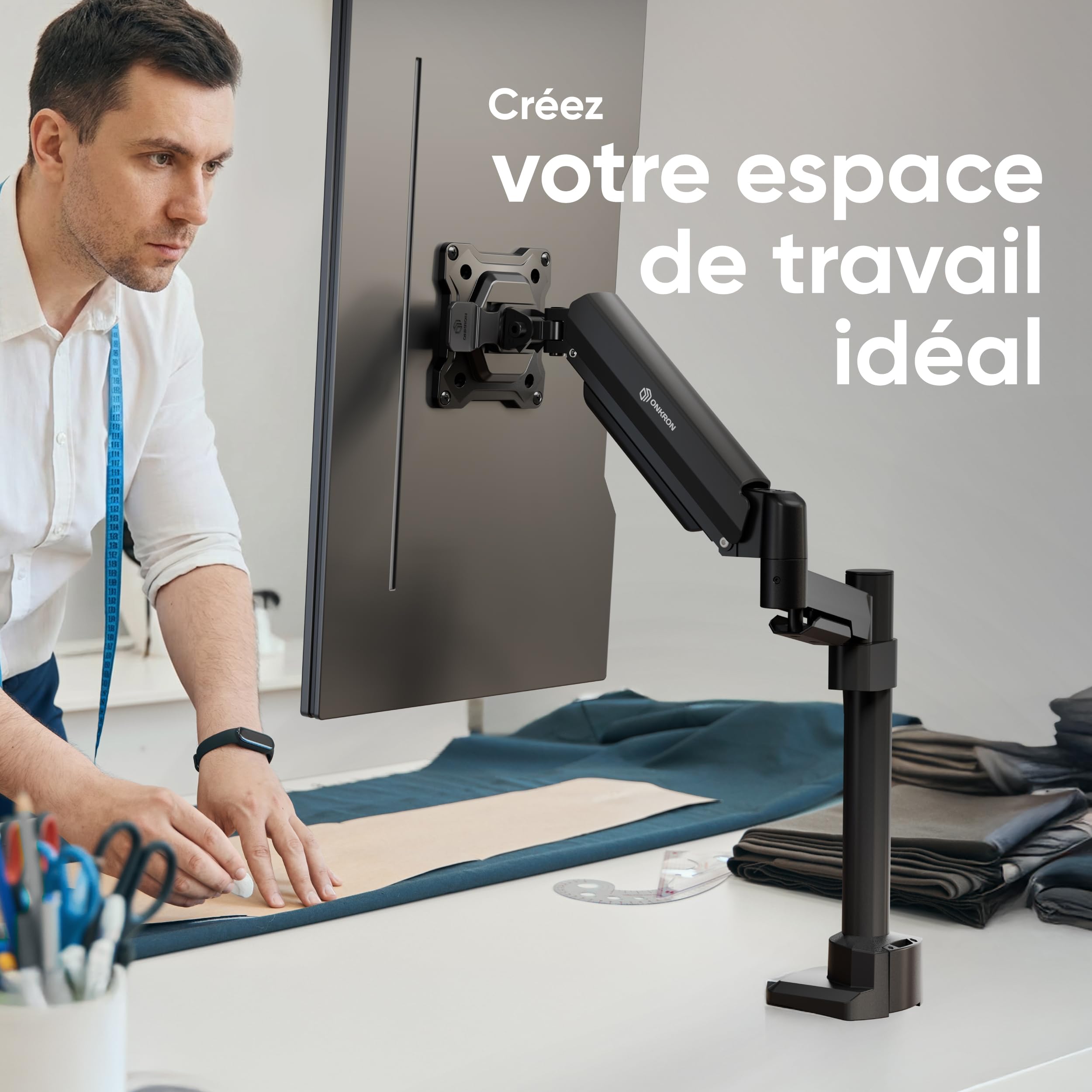 ONKRON Bras Ecran PC 17-42 Pouces, 15 kg, Max VESA 100x100, G70-B