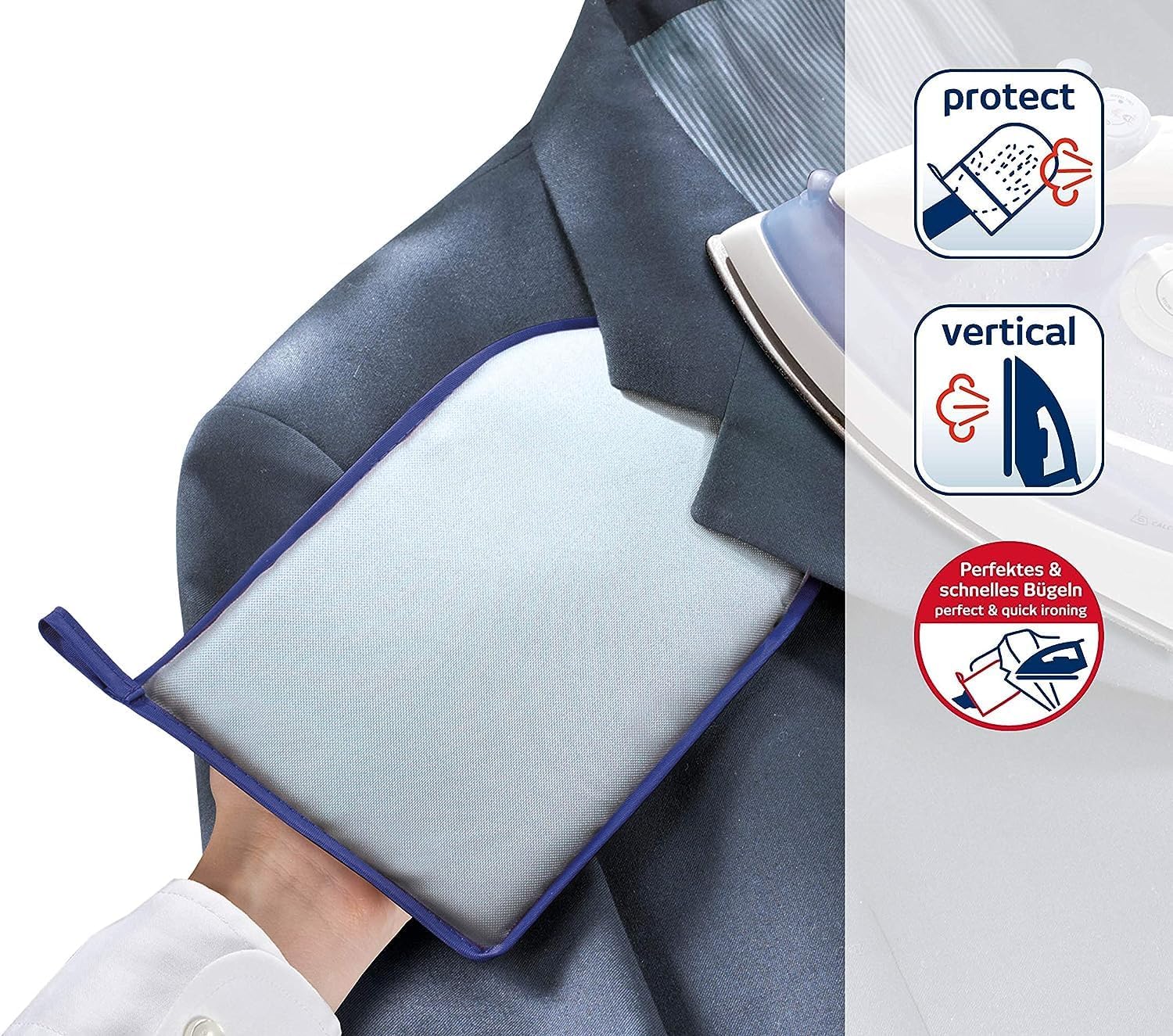 Leifheit 72418 Gant de Repassage - Résistant à la Chaleur, Surface Métallisée, Idéal pour Manches et Cravates - Image secondaire