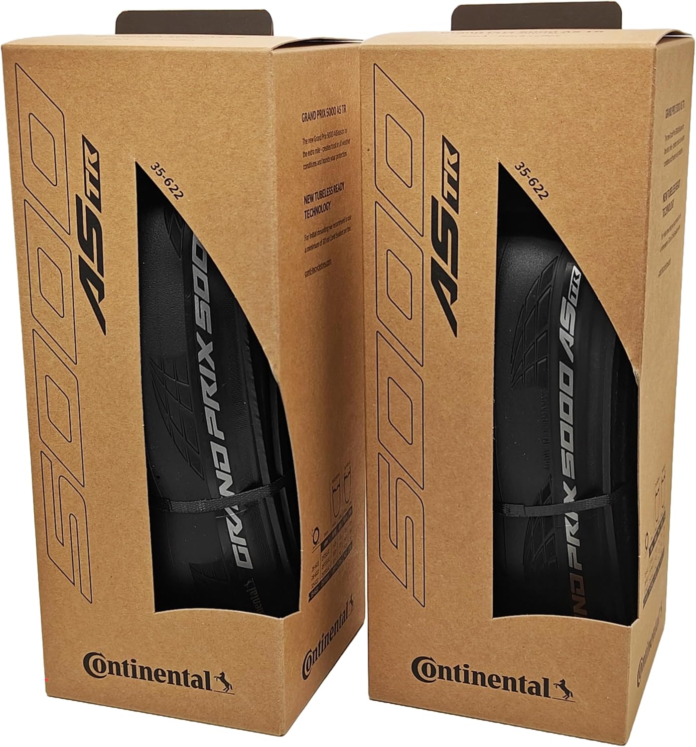 Continental Grand Prix 5000 All Season 700x35 AS TR Black Reflex - Tubeless Ready - Pack of 2 Tires