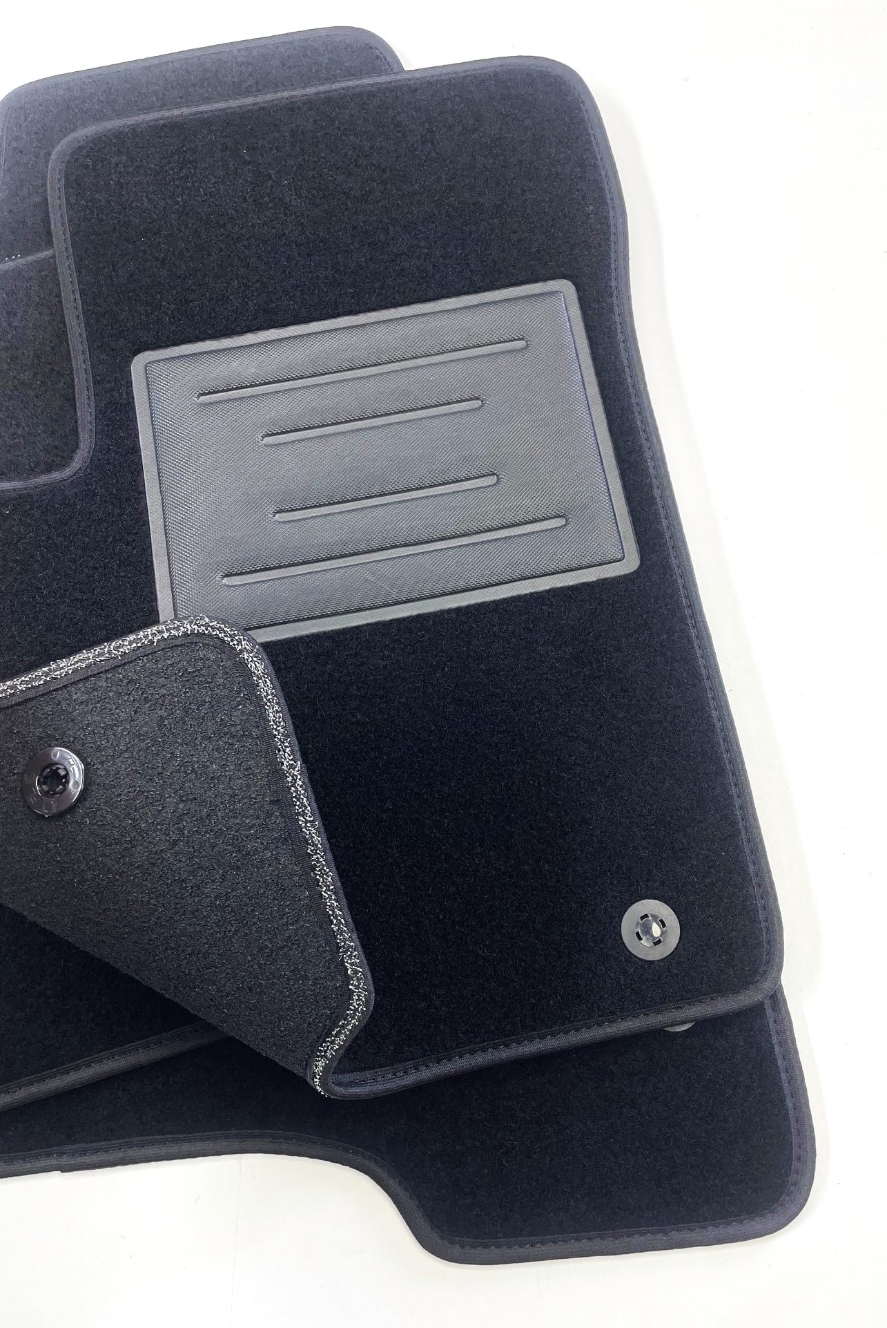 ASC Tappetini Auto in Moquette Nera Compatibili con FIAT PANDA 312 III Serie dal 2012 al 2019 con Bordo Antiscivolo Battitacco in Gomma 1 Logo