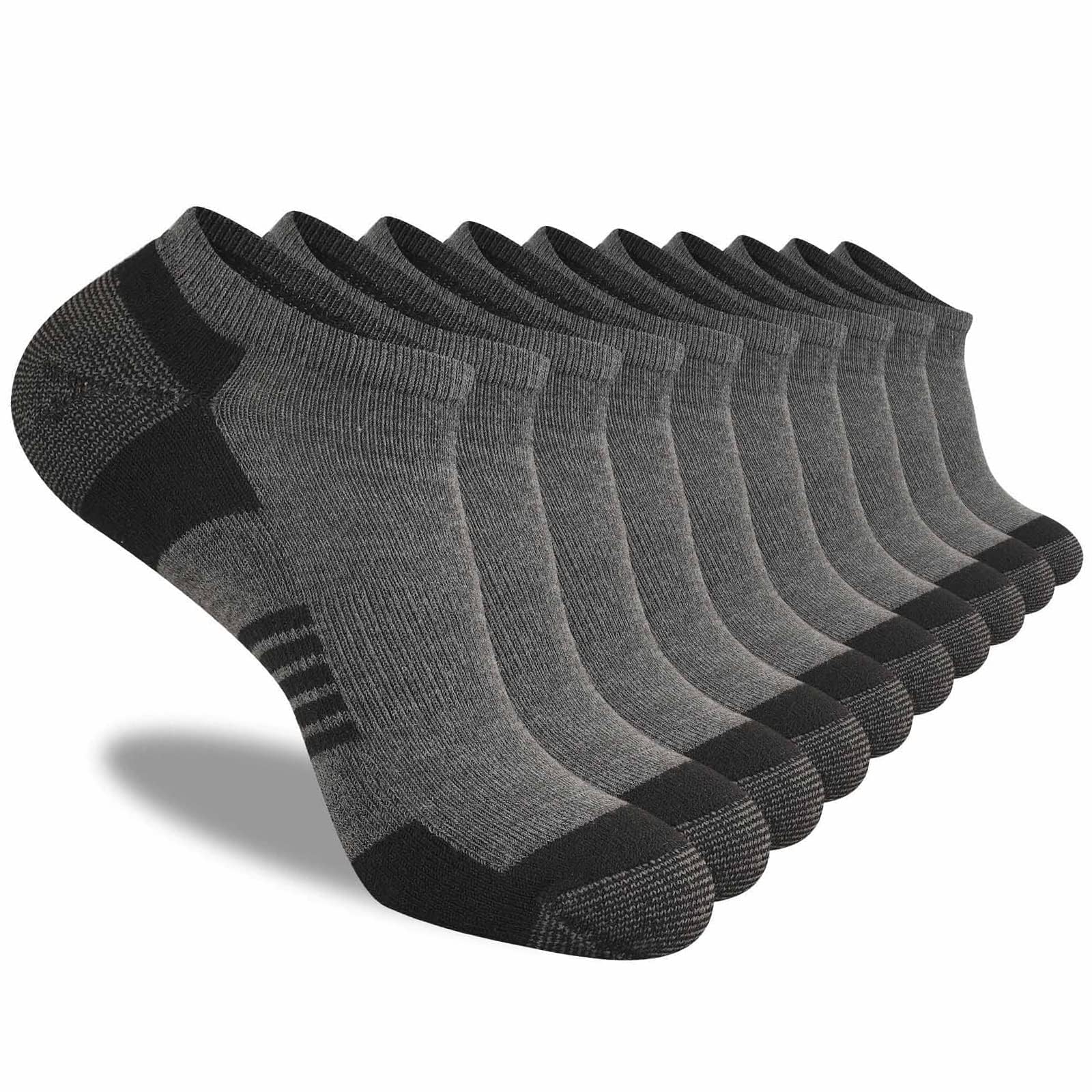 COOVAN 10 pares de calcetines de corte bajo para hombre, paquete de 10 calcetines casuales cómodos
