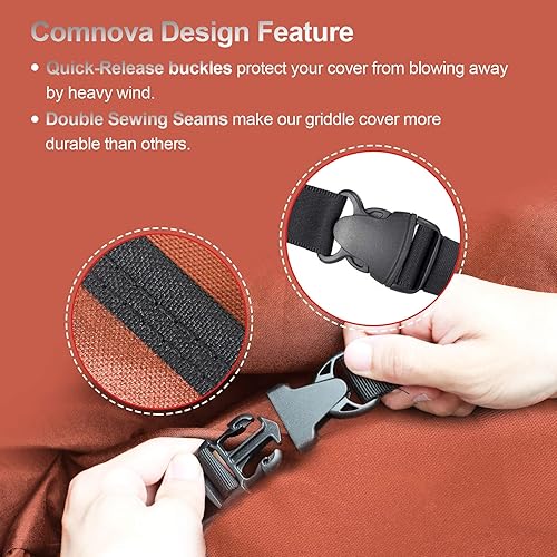 Miniatura 6 de Comnova - Cubierta de plancha para parrilla Blackstone de 36 pulgadas - Cubierta de parrilla plana 600D para parrilla Blackstone de 4 quemadores,