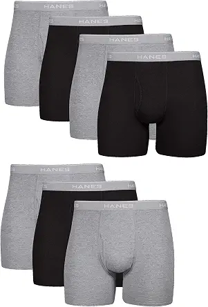 Hanes Men's Boxer Briefs, Soft and Breathable Cotton Underwear with ComfortFlex Waistband, Multipack