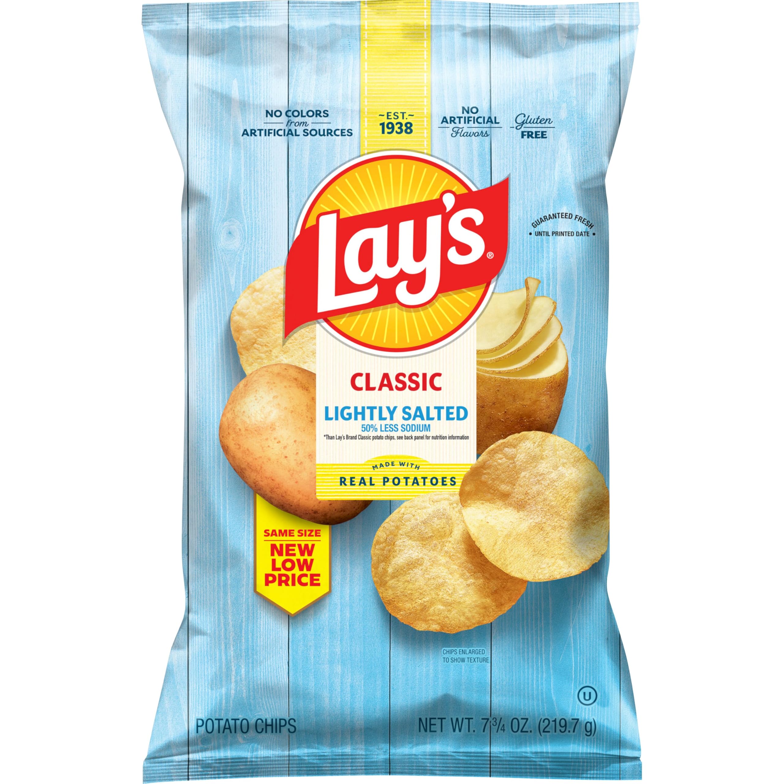 Amazon.com: Lay's Potato Chips, Lightly Salted Snacks, 7.75oz Bag