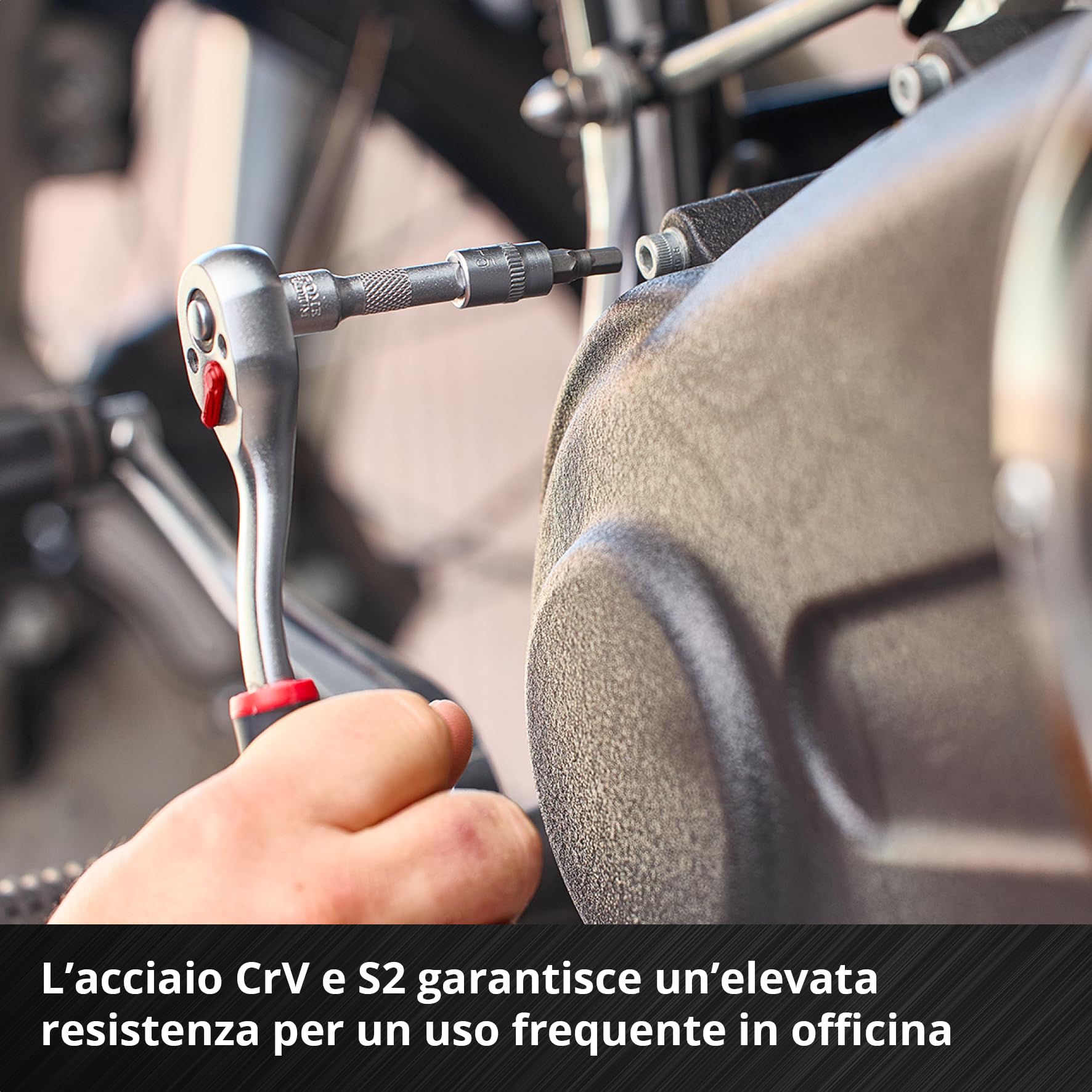 Einhell 181 pezzi set di bussole e cricchetto | Set di bussole | cricchetti | assortimento di inserti | impugnatura per cacciavite | chiavi esagonali | valigetta inclusa