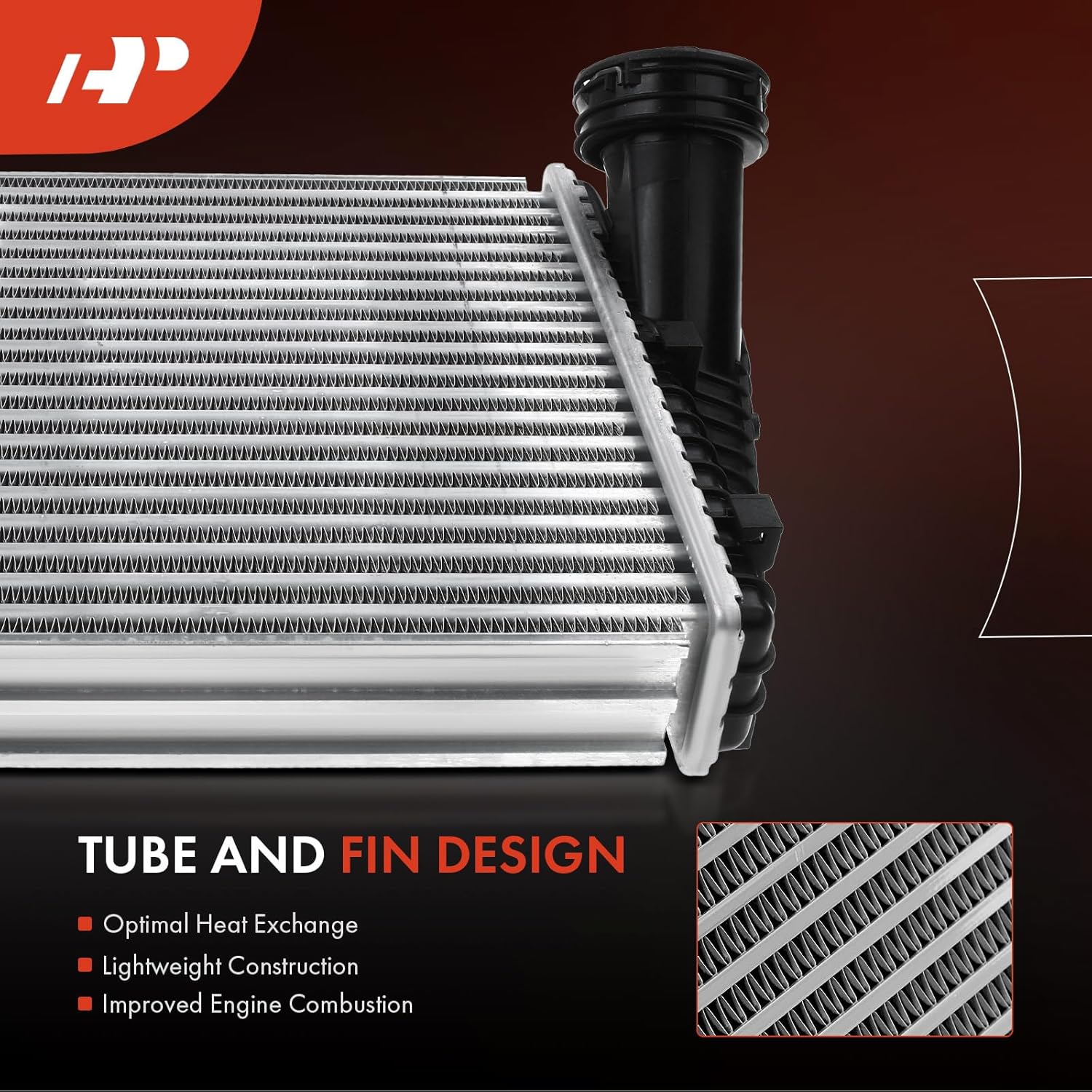 A-Premium Turbo Intercooler Compatible with Audi Q7 2013-2015 3.0L & Porsche Cayenne 2013-2016 3.0L & Volkswagen Touareg 2013-2016 3.0L, Turbocharged, Left Side