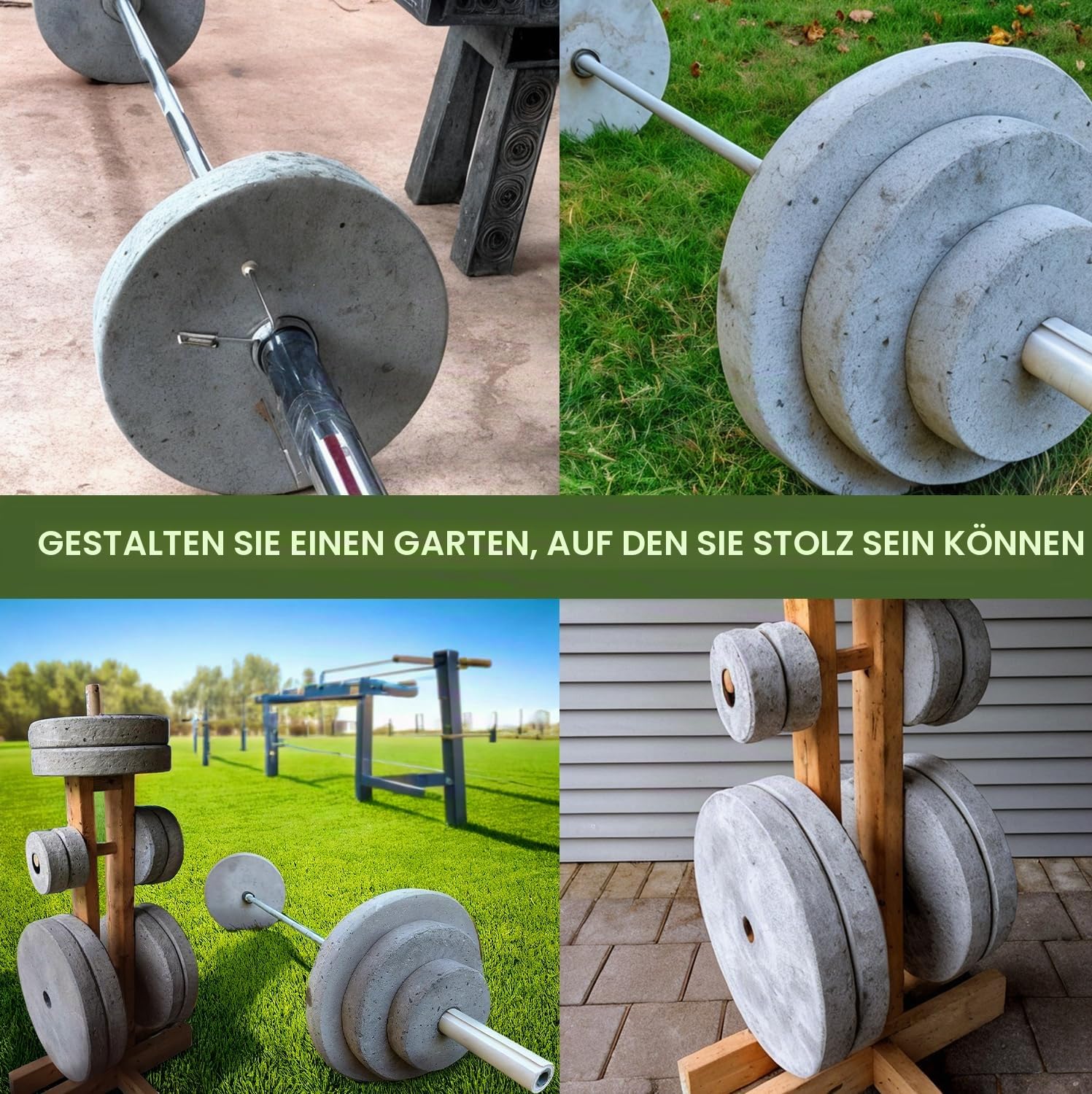 BETONEX Beton-Hantelscheiben, Kunststoff, ABS, 2 mm, olympische Betongewichtsformen, Zementgewichtsform, DIY, Hantelscheiben, Betonplatten, Langhantelscheiben, 5 Stück