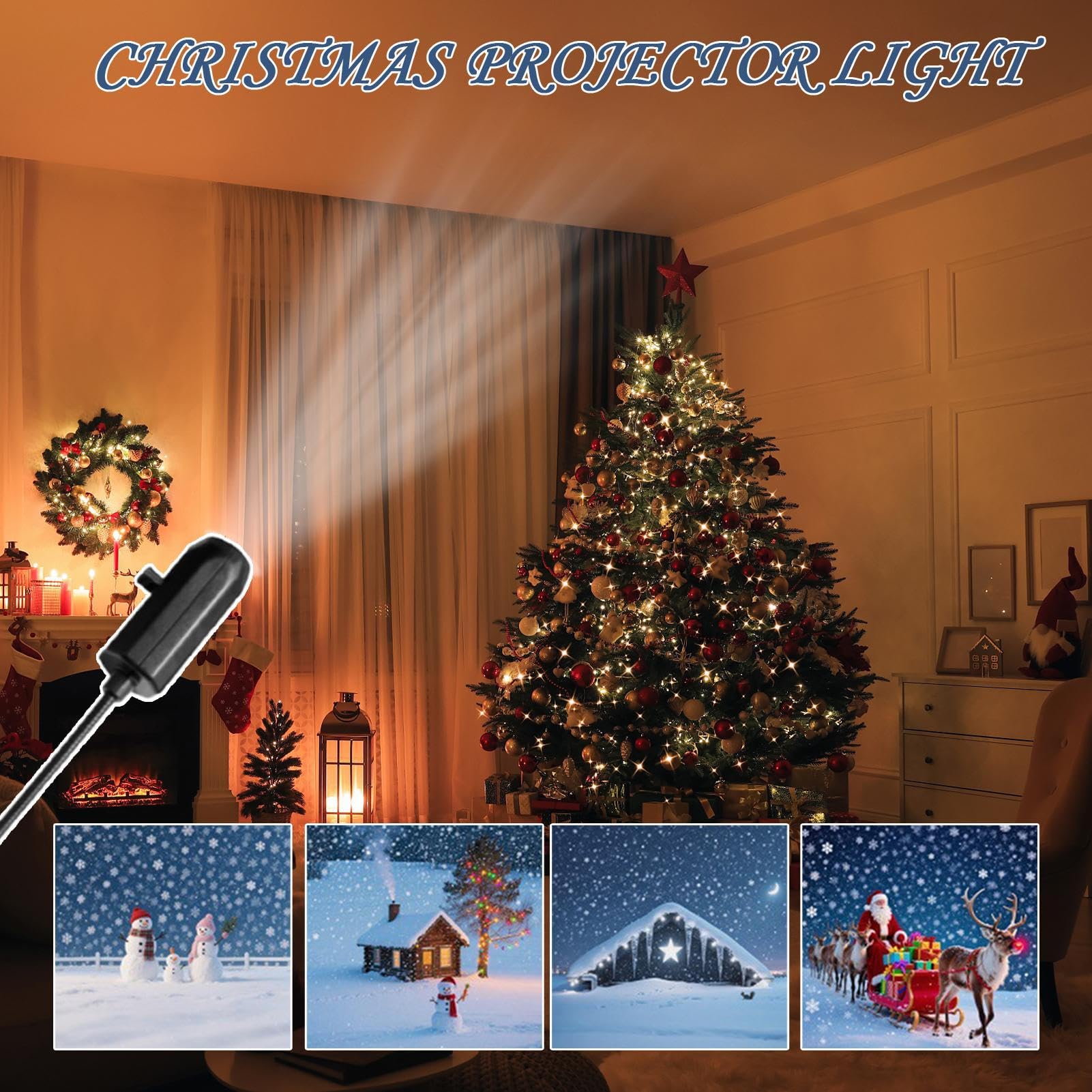 Holografische projector voor Halloween, Kerst, led-projectorlichtjes voor het raam, projectielamp voor filmfestival, 12 voor decoratie tijdens de feestdagen