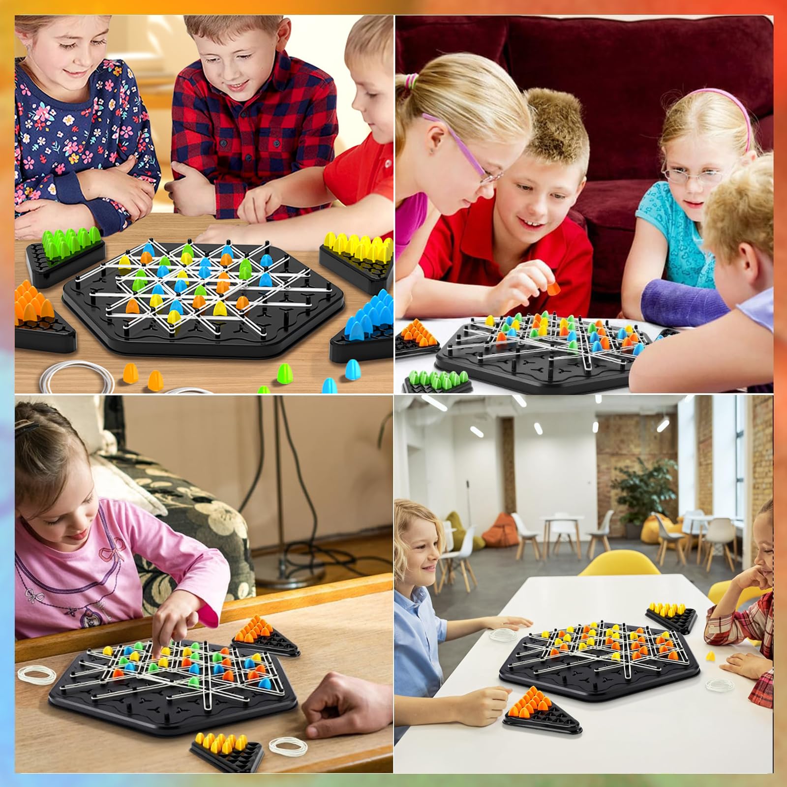 Gioco con Elastici e Triangoli, Trigglegame, Triggle Gioco da Tavola