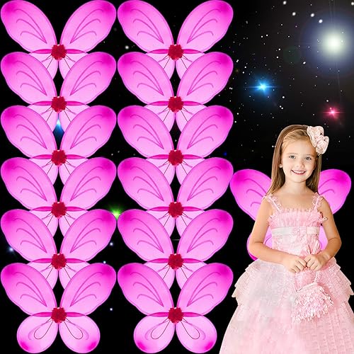 Miniatura 2 de 12 piezas de alas de mariposa de hada para niñas, mariposa cumpleaños, alas de ángel, juguetes para niñas de 2 a 12 años