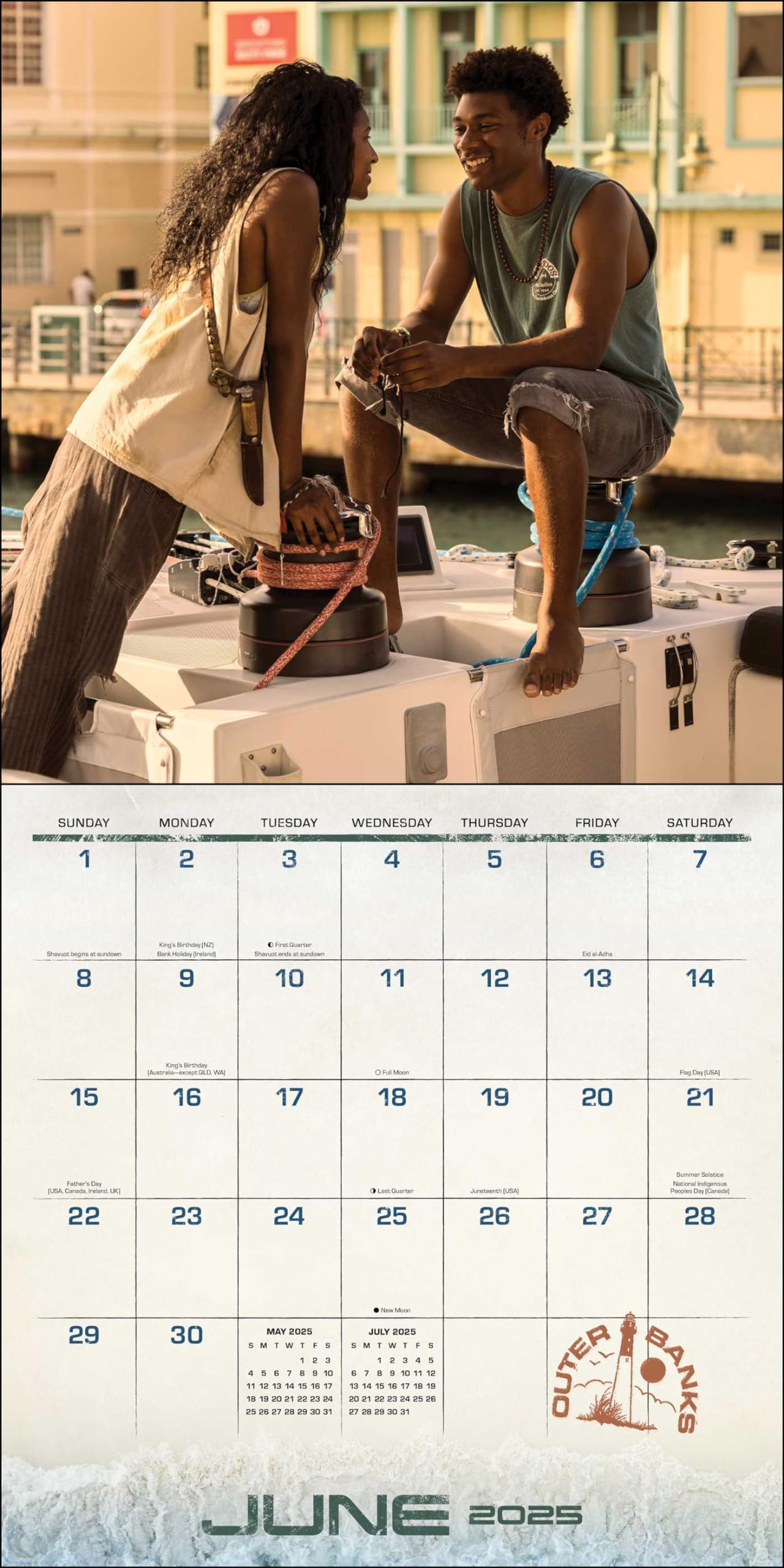 Outer Banks 16-Month 2024-2025 Wall Calendar with Bonus Poster