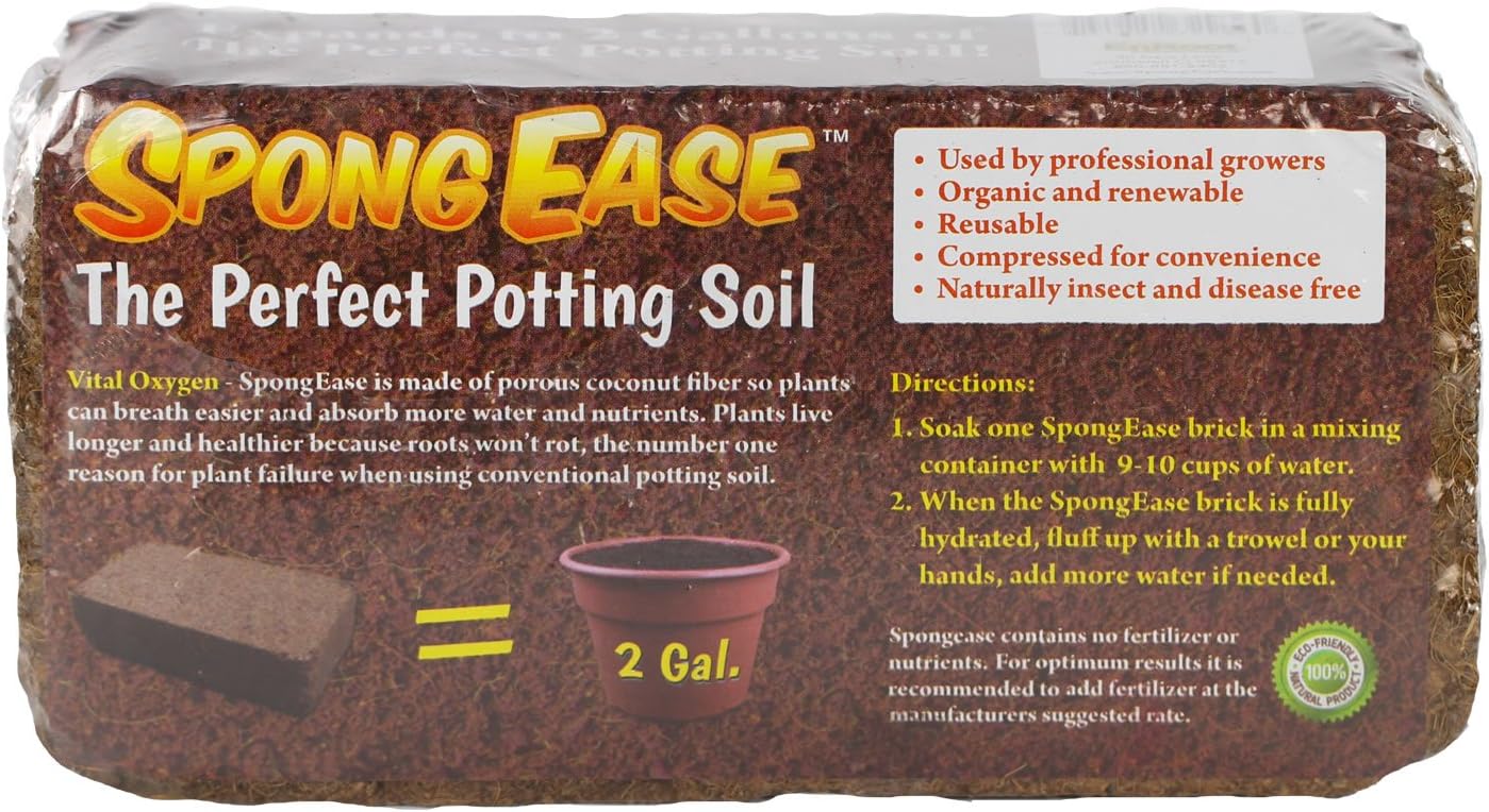Pro Coco Coir Brick - Each Brick Makes 2 Gallons Organic Coco Coir Potting Soil for All Plants, Cuttings, Seedlings and Seeds (650 Grams)