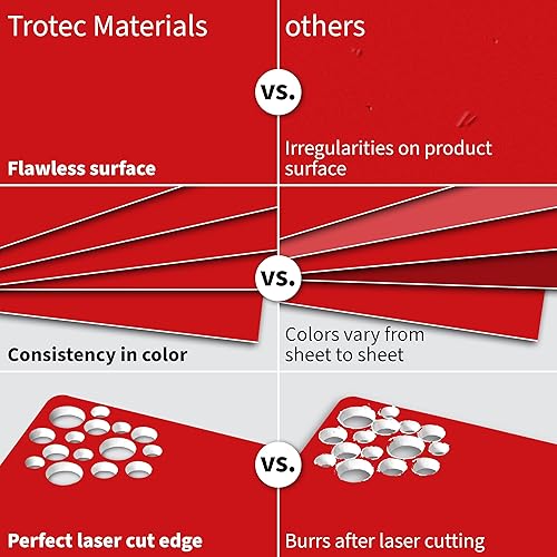 Miniatura 4 de Trotec TroLase  12 x 20 x 116 pulgadas, 4 unidades, rojoblanco, 2 capas, acrílico modificado, grabado láser, lámina de plástico de doble color,