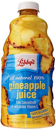 Libbys All Natural 100% Pineapple Juice, 64 oz