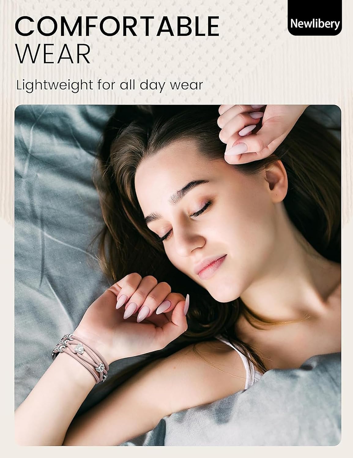 Beaded Bracelet Compatible for Samsung Galaxy Watch 7/6/5/4/Active 2 40mm 44mm, 6 Classic 43mm 47mm, 5 Pro 45mm/Watch 4 Classic 42mm 46mm, 20mm Boho Stretchy Strap for Women - Image 4