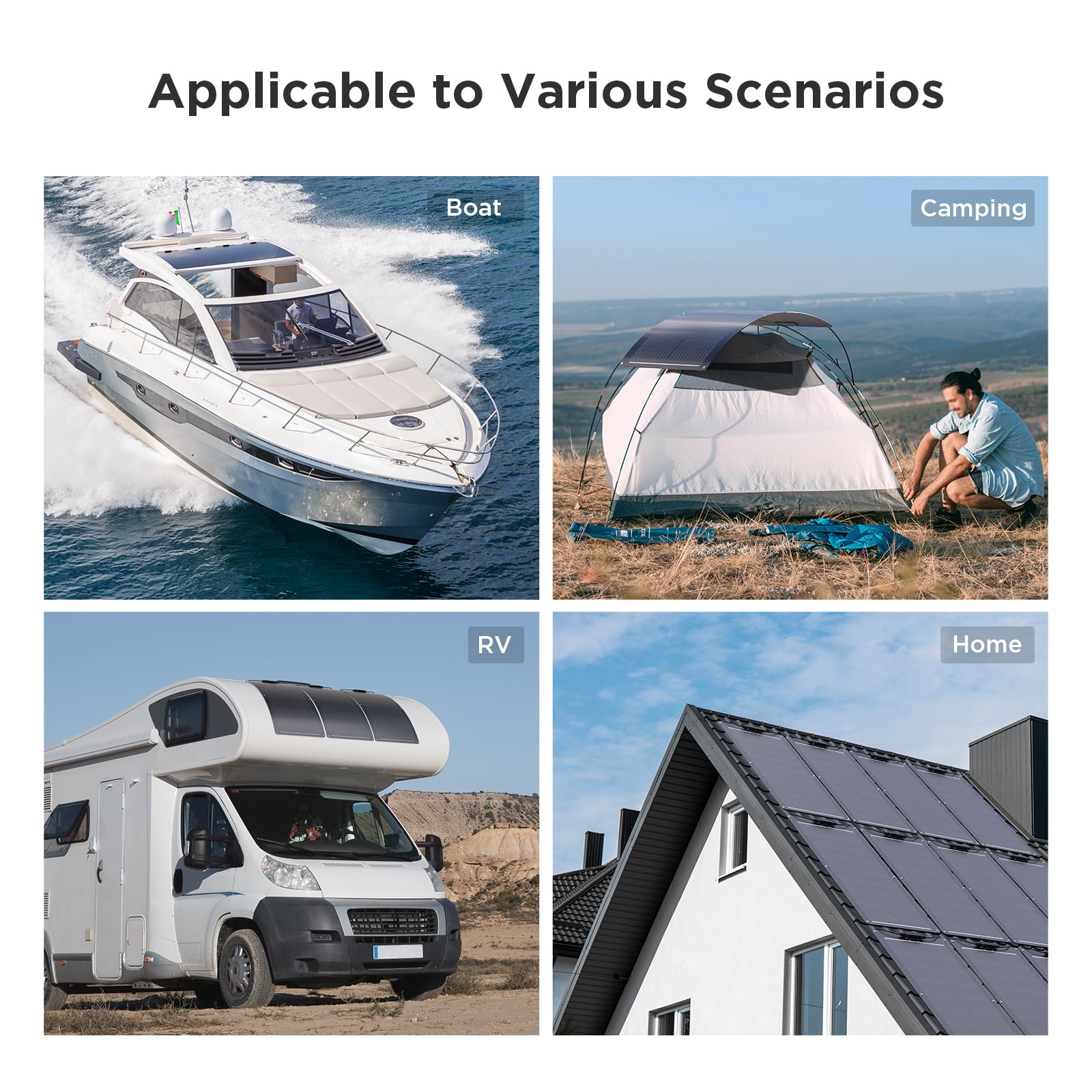 Elastyczny panel słoneczny 50 W 12 V, monokrystaliczna ładowarka z ogniwami słonecznymi ETFE do elektrowni, kampera, morskiego, łodzi Bimini, przyczepy, furgonetki, konserwacji akumulatora