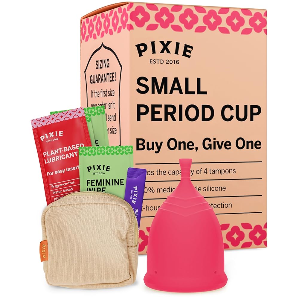 The Pixie Cup - Soft, Safe, Reusable Menstrual Cup - 100% Medical-Grade Silicone Period Cup - Buy One We Give One (Small)