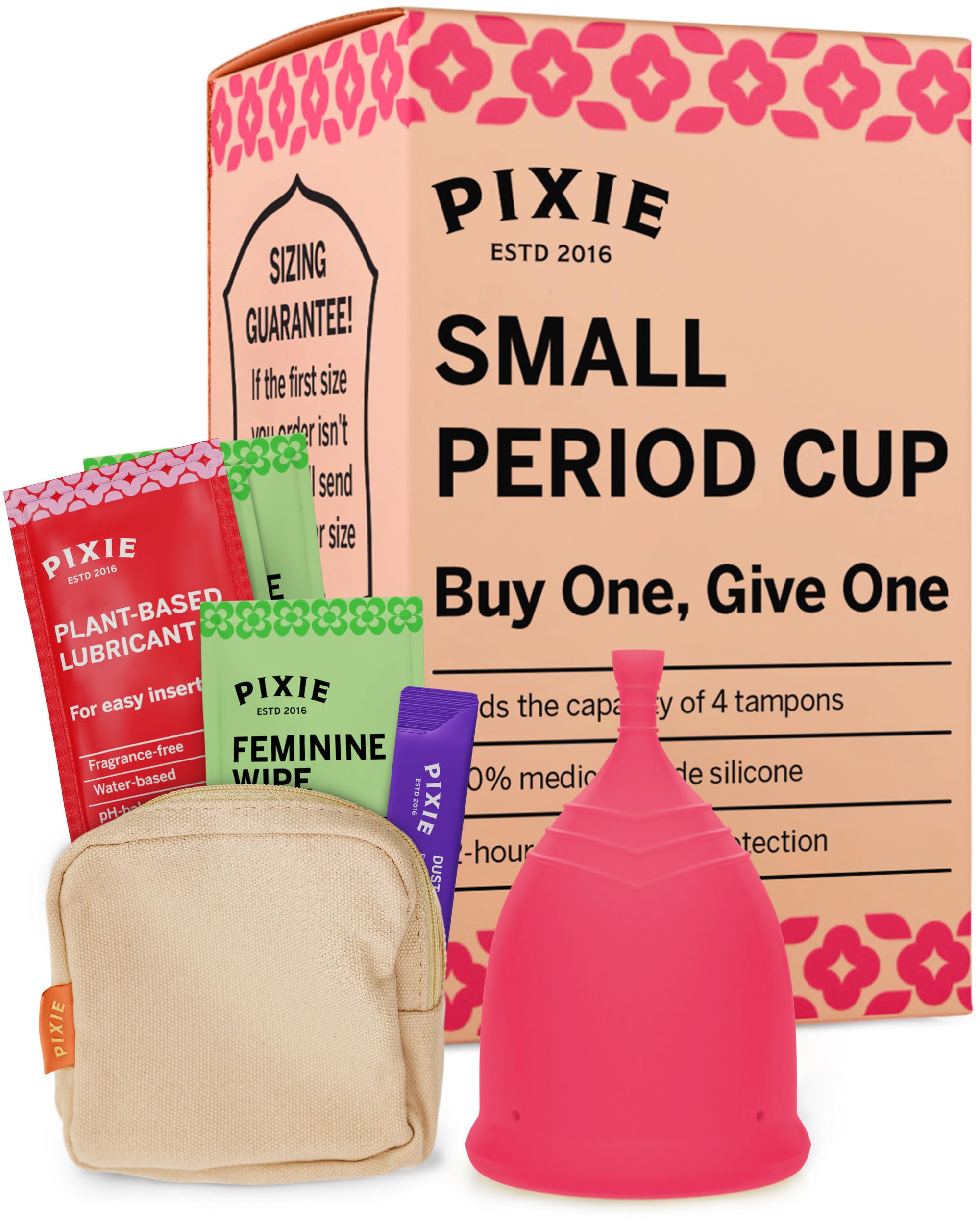 The Pixie Cup - Soft, Safe, Reusable Menstrual Cup – 100% Medical-Grade Silicone Period Cup - Buy One We Give One (Small)
