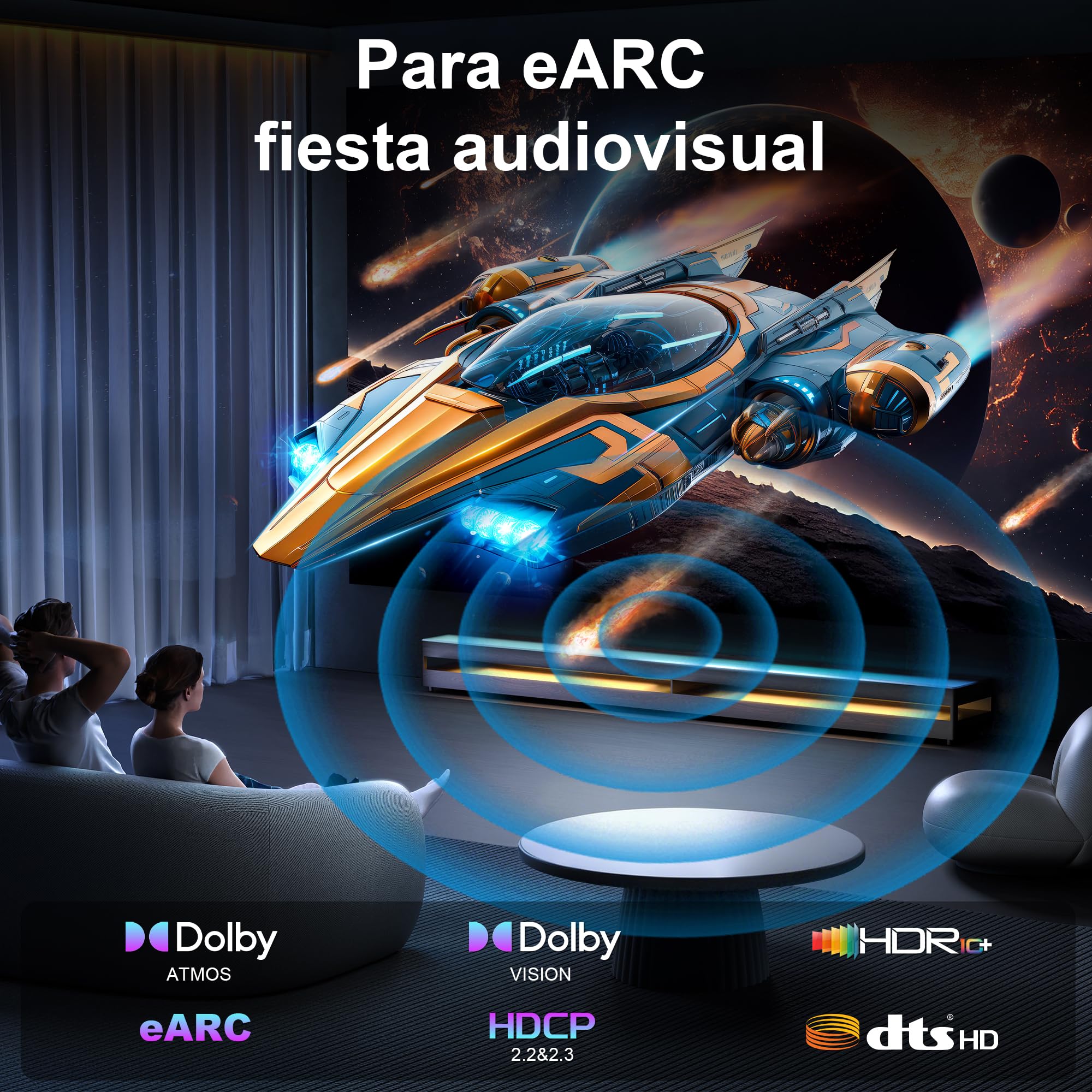 [Lote de 2 Cable de extensión HDMI 16K 1.5M, HDMI 2.2 16K@60Hz, 8K@240Hz, Cable HDMI ultra alta velocidad 96 Gbit/s, Compatible con Fire Stick TV, Reproductor Blu-Ray, Laptop