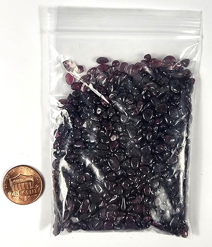 Miniatura 2 de 3.53 oz (3.5 onzas) de granate, rojo oscuro, piropo almandino, piedras pequeñas pulidas, piedras naturales pulidas de calidad, piedras preciosas