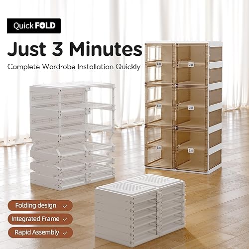 Miniatura 4 de ANTBOX Zapatero plegable, organizador de zapatos para armario, caja de almacenamiento de zapatos de plástico para entrada, sala de estar,