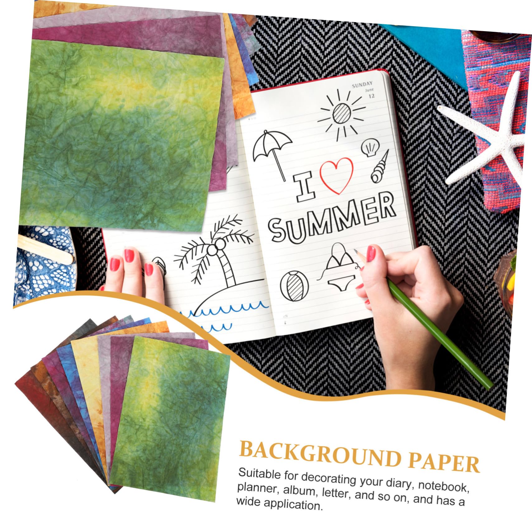 SHINEOFI 3 Sätze Strukturiertes Papierhintergrundpapier Decoupage-papier Zum Basteln Schrott Scrapbooking Kunstpapier Junk-journal Bastelpapier Journalpapier Aufkleber 8 Blätter * 3