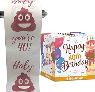 40th Birthday Toilet Paper - Happy birthday toilet paper prank– Funny 40th birthday gifts for men and women– best friend birthday gifts– Novelty Toilet paper roll gag gifts – 3 Ply (40th Birthday)