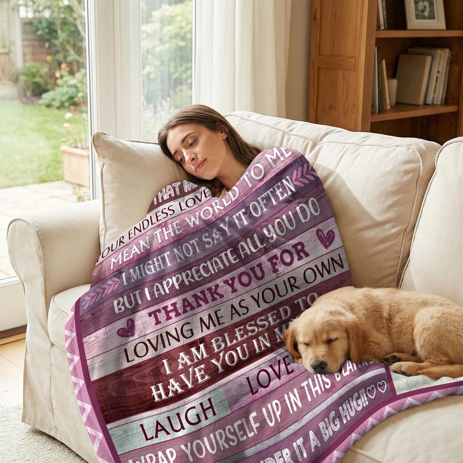 Bonus Mom, Bonus Mom Blanket 60" x 80", Soft Cozy Throw Blanket, Birthday from Stepdaughter Stepson