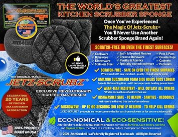Jetz-Scrubz Original Magic Scrubz Scrubber Sponge Rectangle (6-Pack)