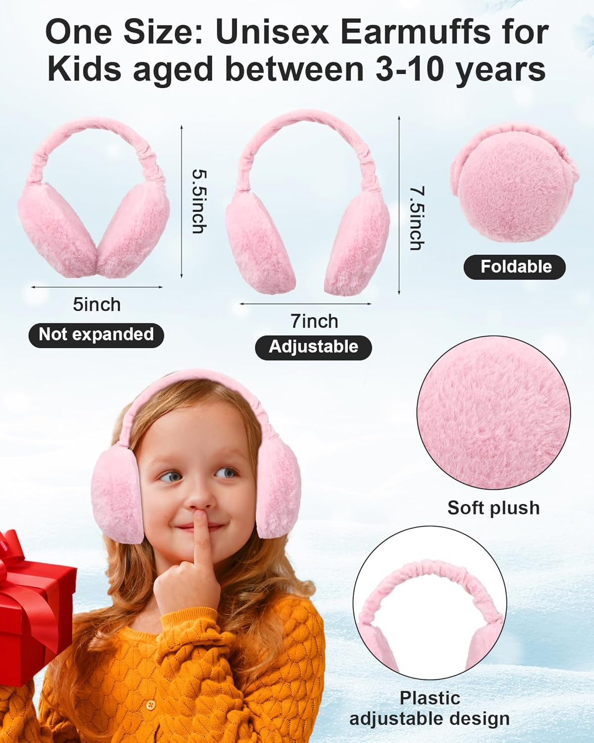 Suhine 12 Pcs Winter Soft Kid Hat Scarf Gloves Earmuffs Set Knit Hat and Gloves Neck Warmer Plush Ear Muffs for Kid Aged 3-10 - Image 2