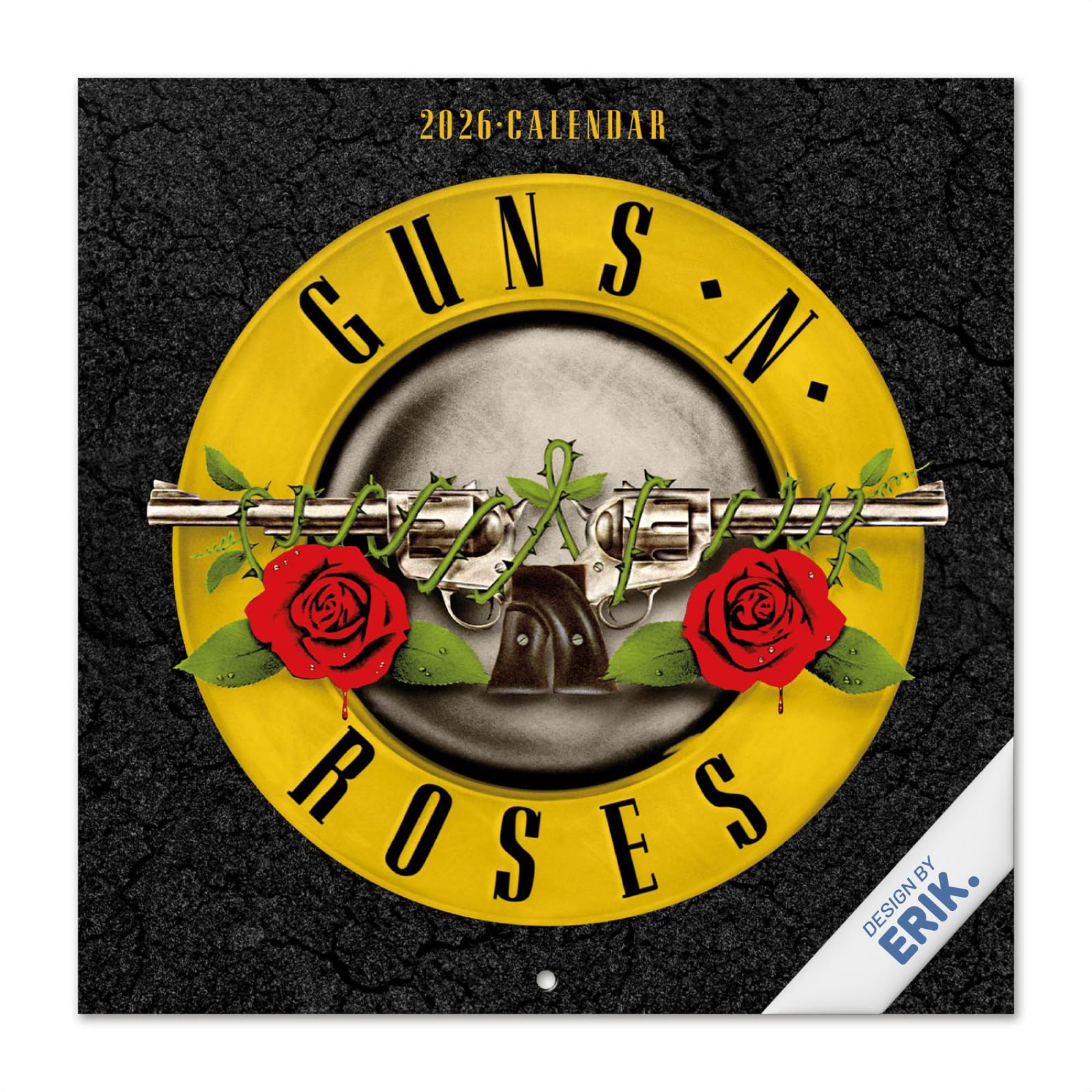 Grupo Erik Wall Calendar 2026 - Guns N Roses Calendar 2026 | Square 30 x 30 cm - 12 x 12 inches Wall Planner, Family Planner Month To View | Guns And Roses Gifts For Friends