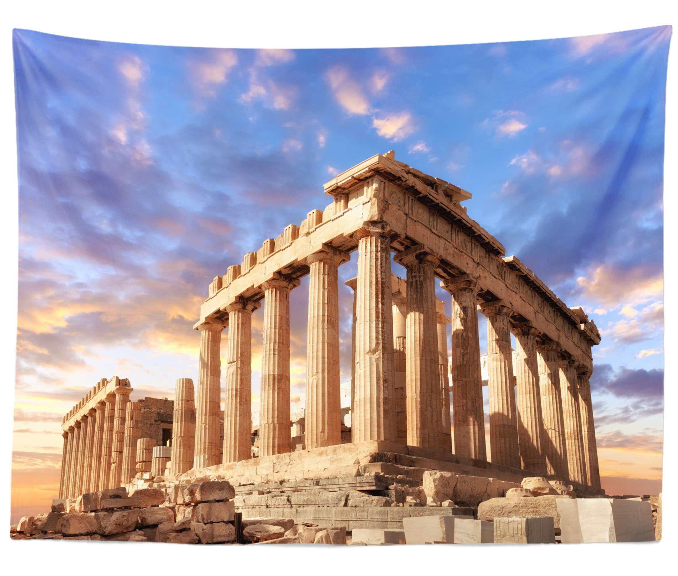 BELECO 3x2.5m Toile de Fond pour Photographie Grecque Antique, Temple du Parthénon dans l'Acropole d'Athènes, Grèce, Toile de Fond pour Fournitures de fête mythologique