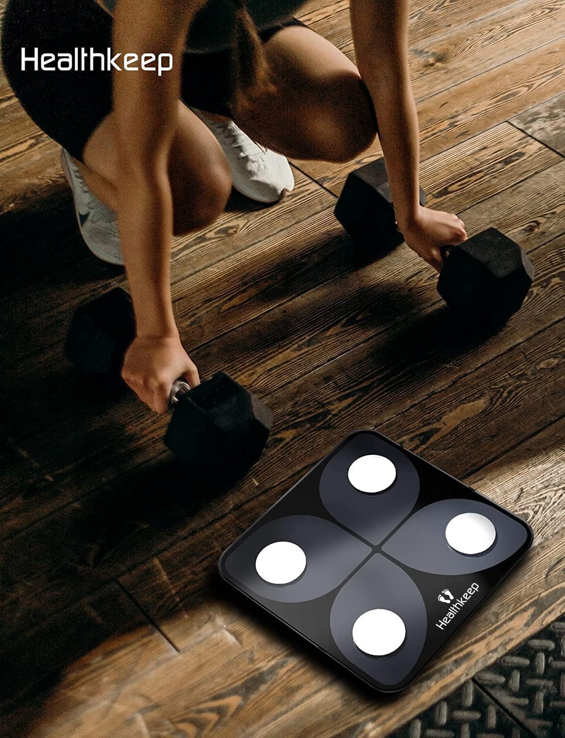 Körperfettwaage, Personenwaage Digital Testsieger mit App Smart Waage, Bluetooth Körperanalysewaage mit für Körperfett, BMI, Muskelmasse, Protein, BMR, Schwarz