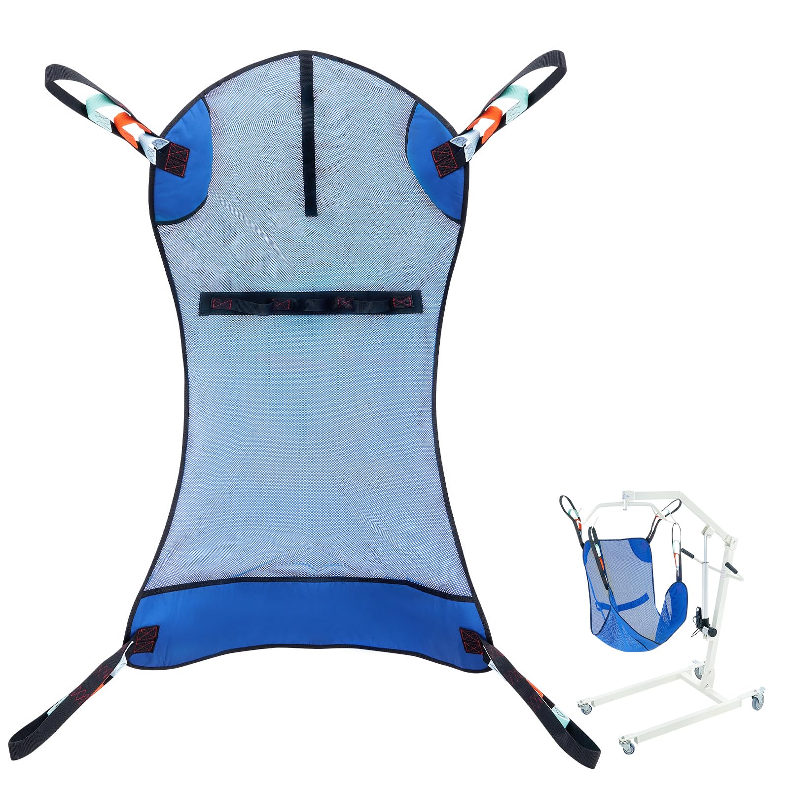 VEVOR Universal Full Body Patient Lift Sling, Patient Lift Medical Sling for Easy Transfer and Bathing, Polyester Patient Aid Transfer Sling for Elderly, Bariatric, Disabled, Bedridden, 400LB Capacity