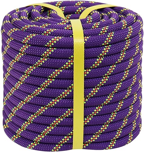 CRAYZA Cuerda de poliéster doble trenzada (12 pulgada x 100 pies), cuerda de aparejo de arborista fuerte, 48 hebras para trabajo en árboles,