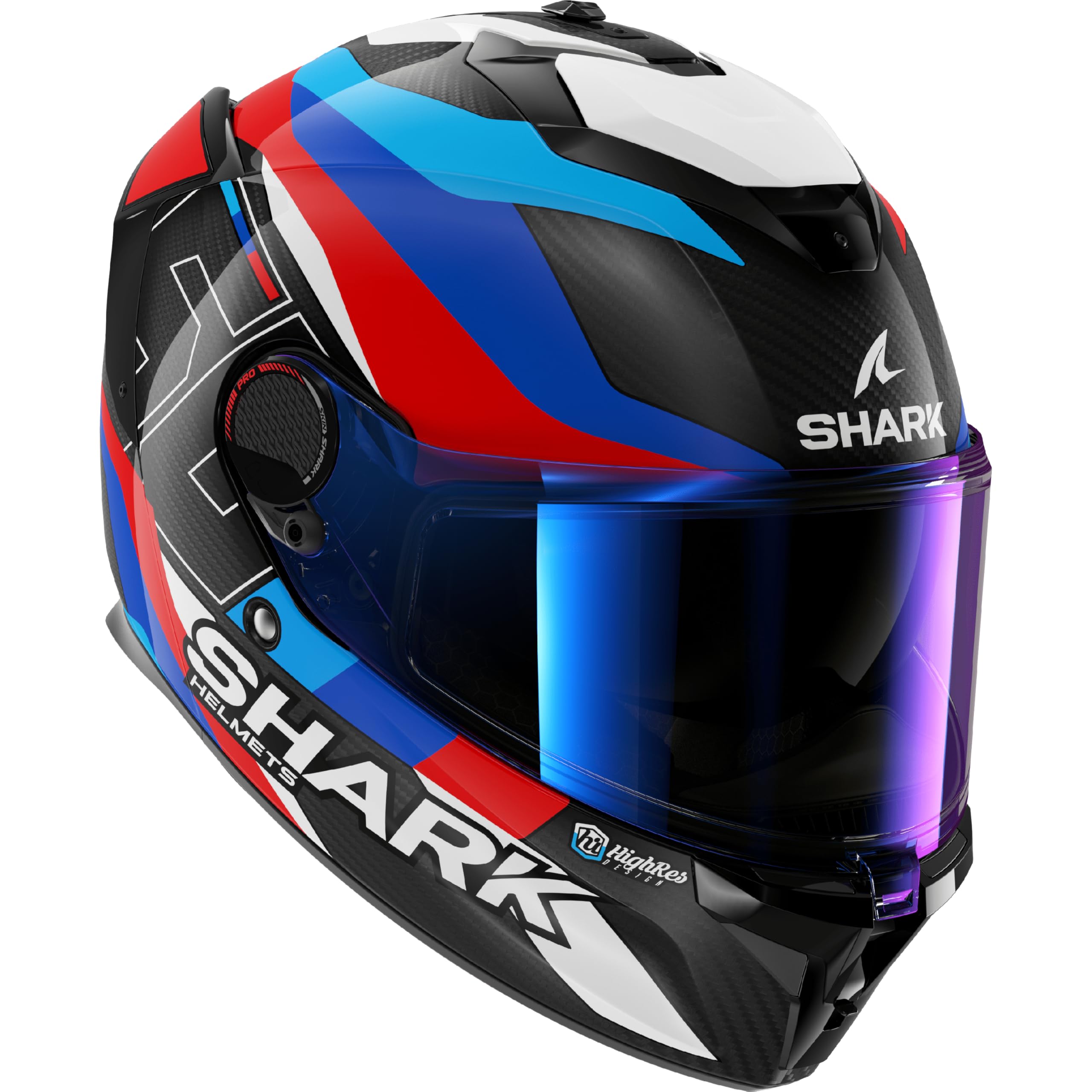 SHARK, Casco Moto Integral SPARTAN GT PRO CARBON GUINTOLI Carbon Blue Red DBR, XS
