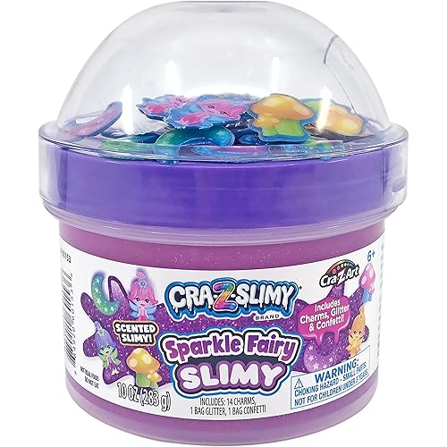 CRA-Z-Slimy Sparkle Fairy Cotton Candy Scented Premade Slime Kit, Ages 6 and Up