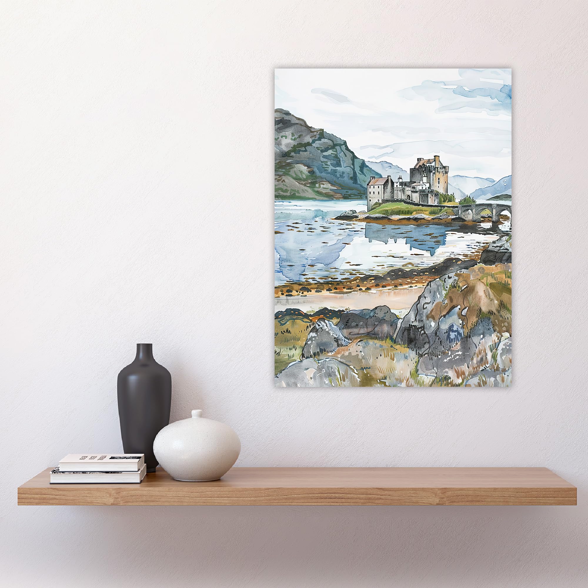 Artery8 Eilean Donan Castle Loch Lake Scotland Landscape Living Room Large Wall Art Poster Print Thick Paper 18X24 Inch - Image 4