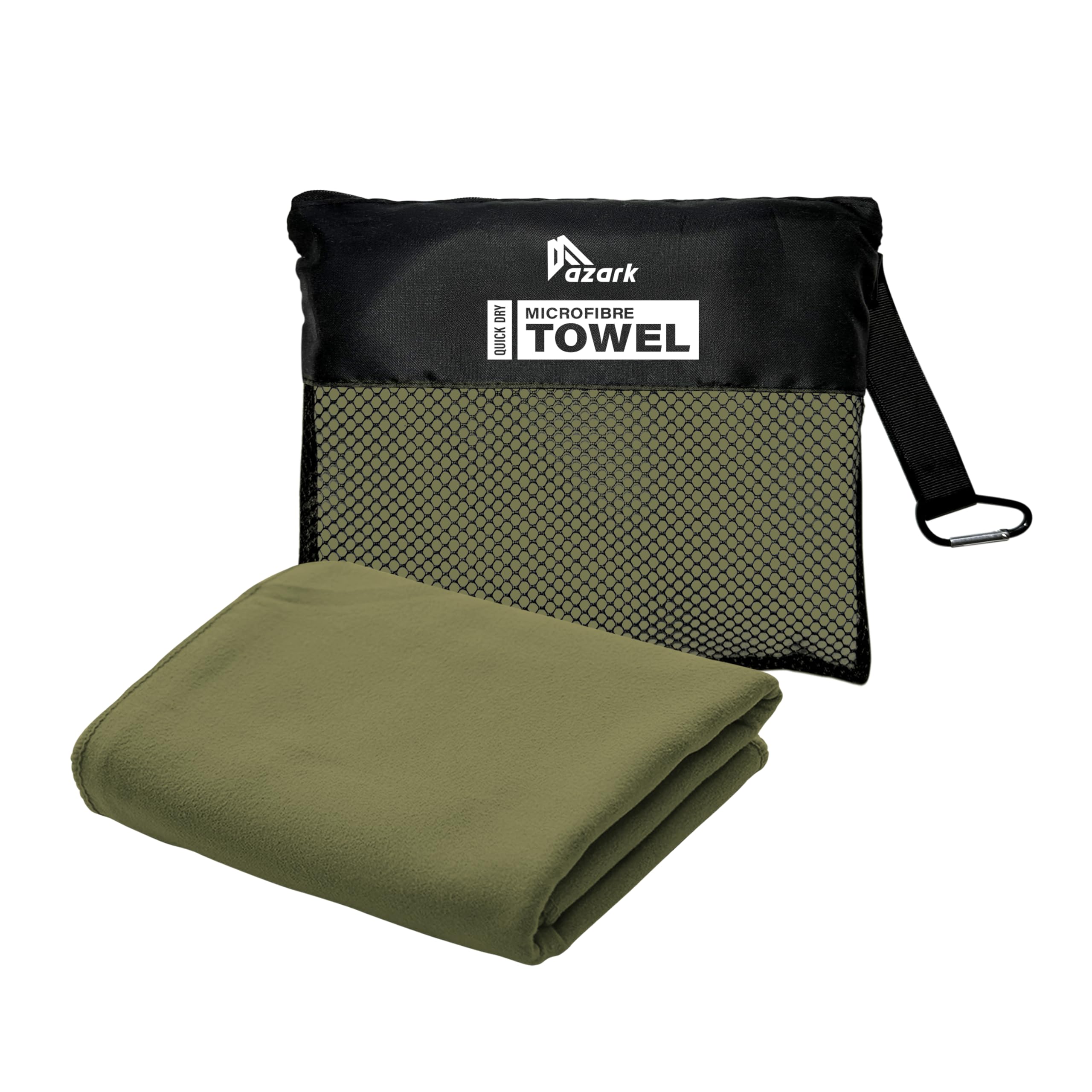 azark Microfibre Towel – Quick Dry, Lightweight & Super Absorbent – Gym, Travel, Yoga, Camping & Beach – Soft & Durable – Multiple Sizes (Dark Green, XX Large)