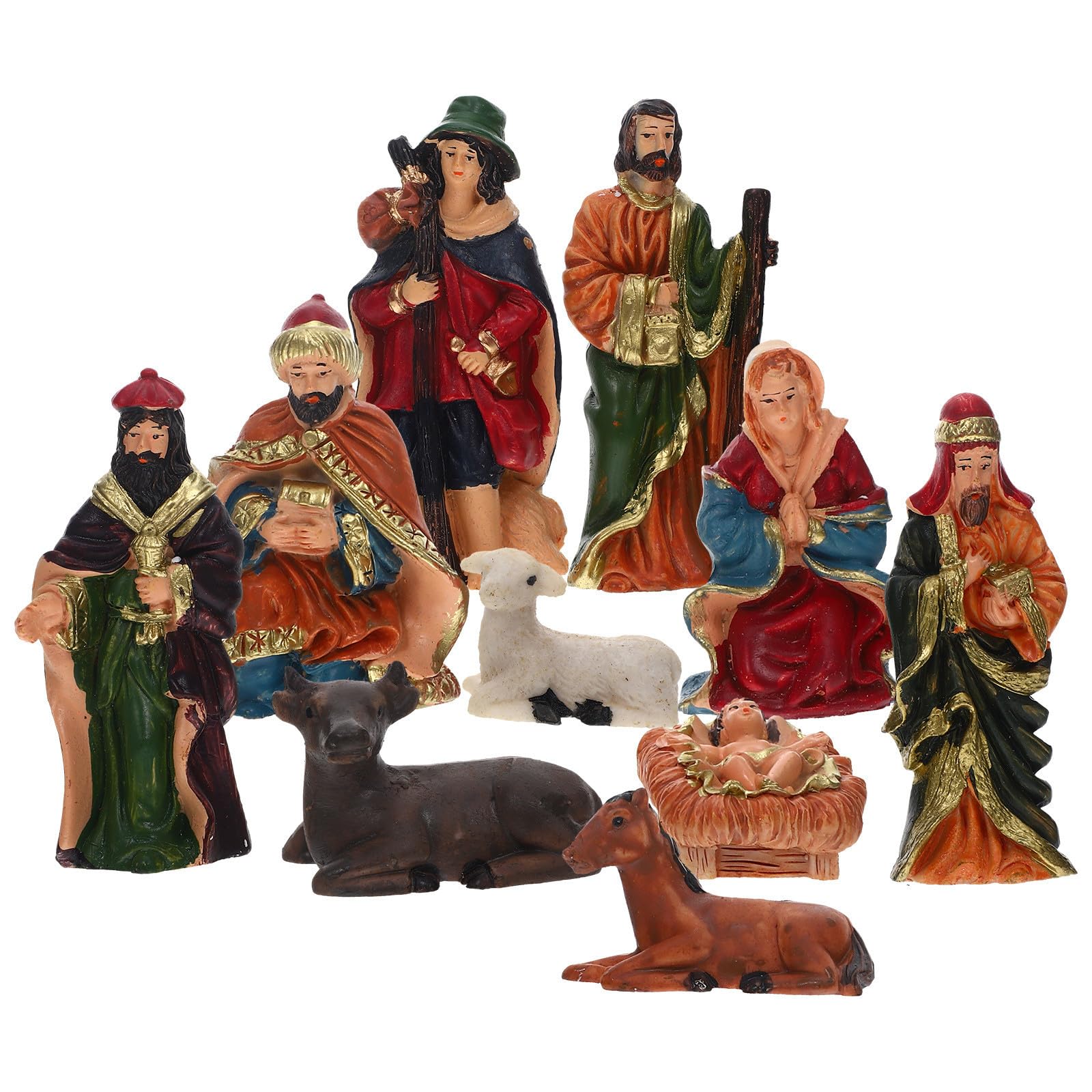 Toyvian 2 Sets Weihnachtskrippenset aus Kunstharz, Tischdeko für Büro