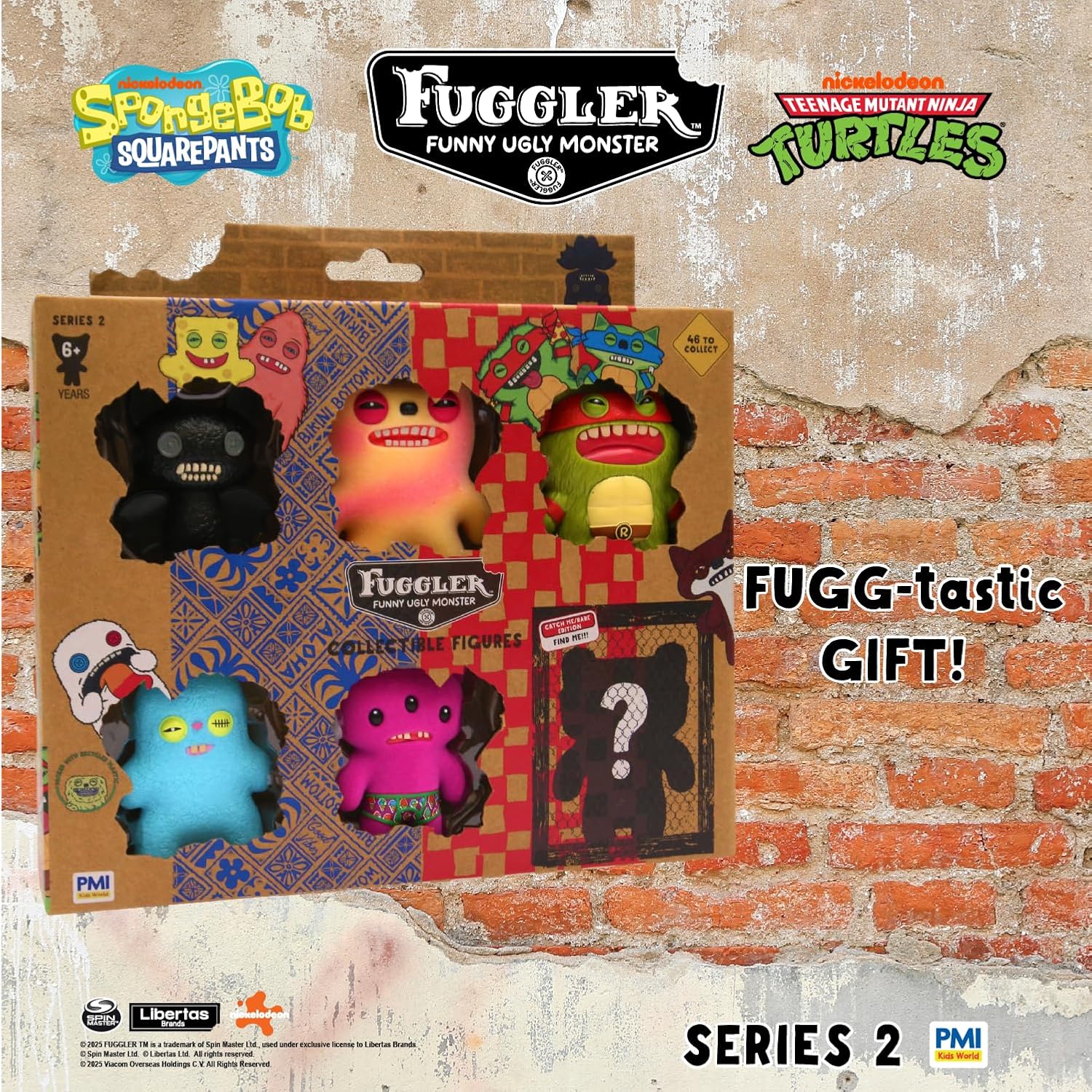 P.M.I. Fuggler Series 2 Collectible 6-Pack, Assortment B | Paramount Crossover Characters - Includes Rare Hidden Surprise - Creepy Funny Plush Figures
