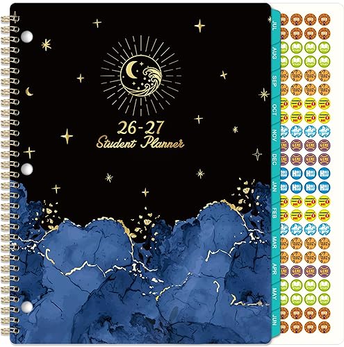 Agenda escolar 2026-2027 para estudiantes 2026-2027 de julio de 2026 a junio de 2027, 9 x 11 pulgadas, calendario de lecciones semanales académicas