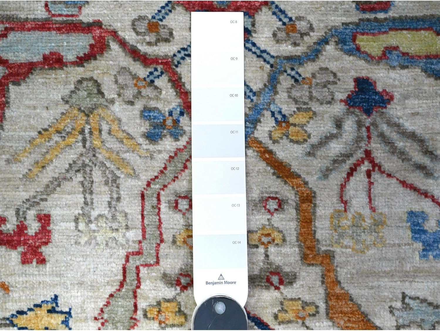 Hand Knotted Wool Runner Rug, Pastel Gray, Aryana North West Design, Natural Dyes, 3 x 9'5