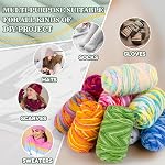 Ombre Yarn - 10 Pack x 15g Yarn Cotton Multi Colored with Vibrant Colors Soft Color Changing Ideal for Knitting and Crocheting Crafts, Suitable for Beginners