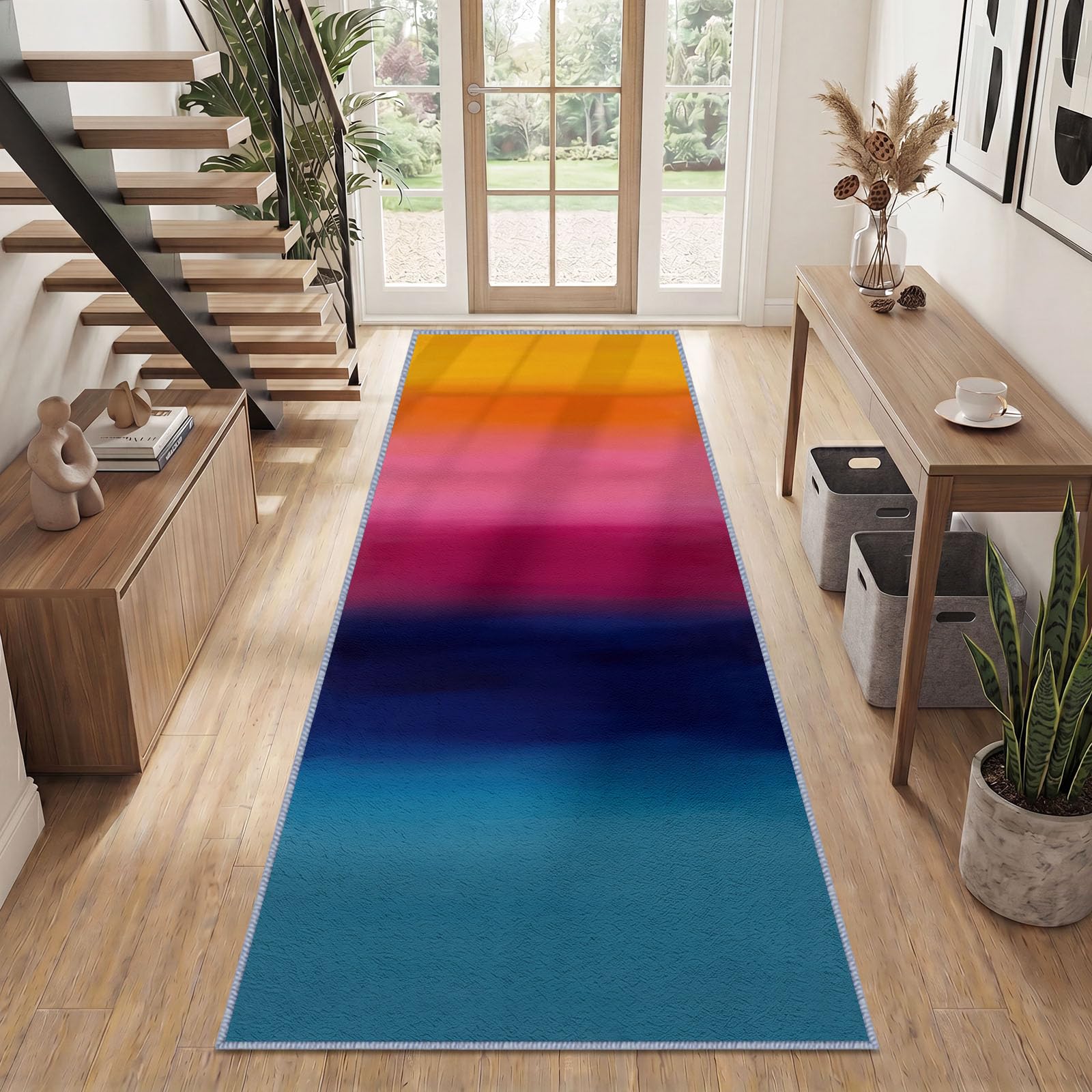 Gradient Ciepły Zimny Pop Art Dywan Korytarz Można prać w pralce 60x240cm